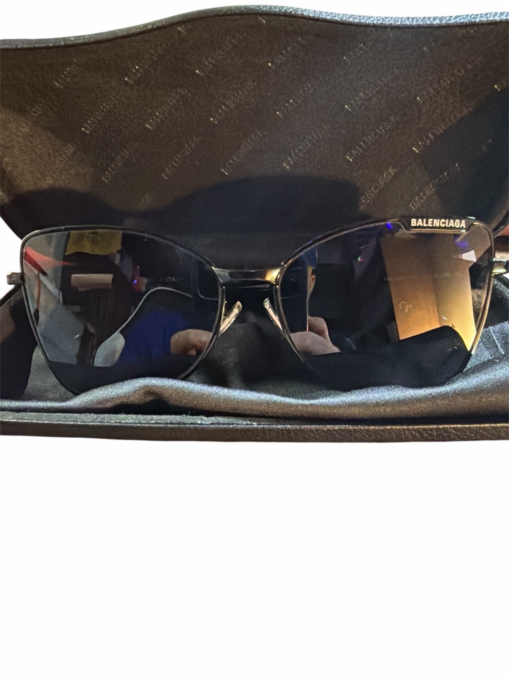 NIB Balenciaga BB0278S 001 Black Butterfly Metal Sunglasses - Made in Italy